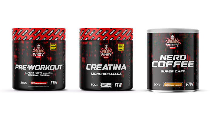 Combo 4 - 1 Pre-Work 300g + 1 Creatina 300g + 1 Coffee 300g